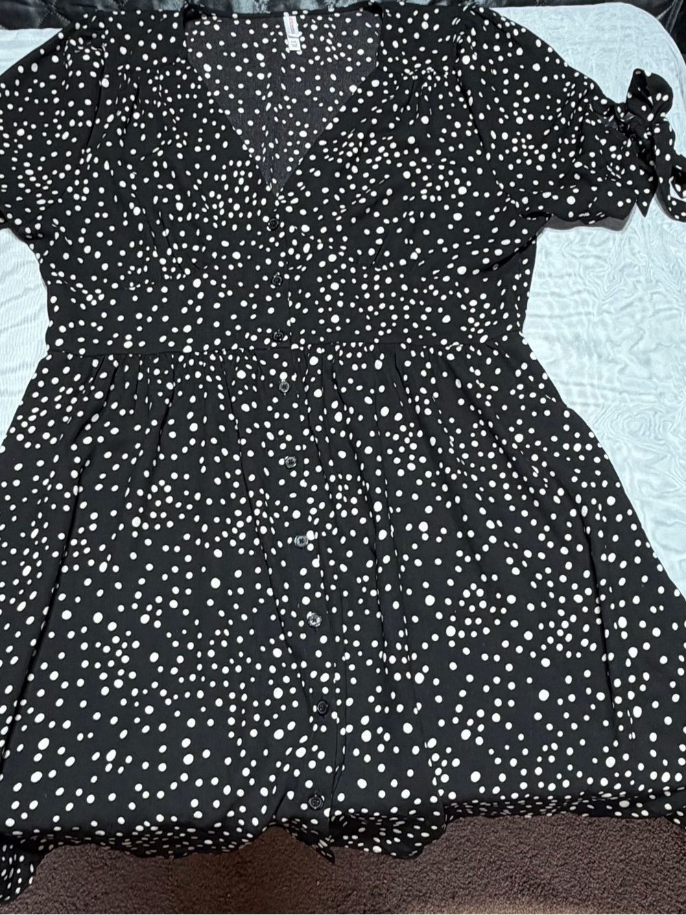 Xhilaration Black and White Polka Dot Dress